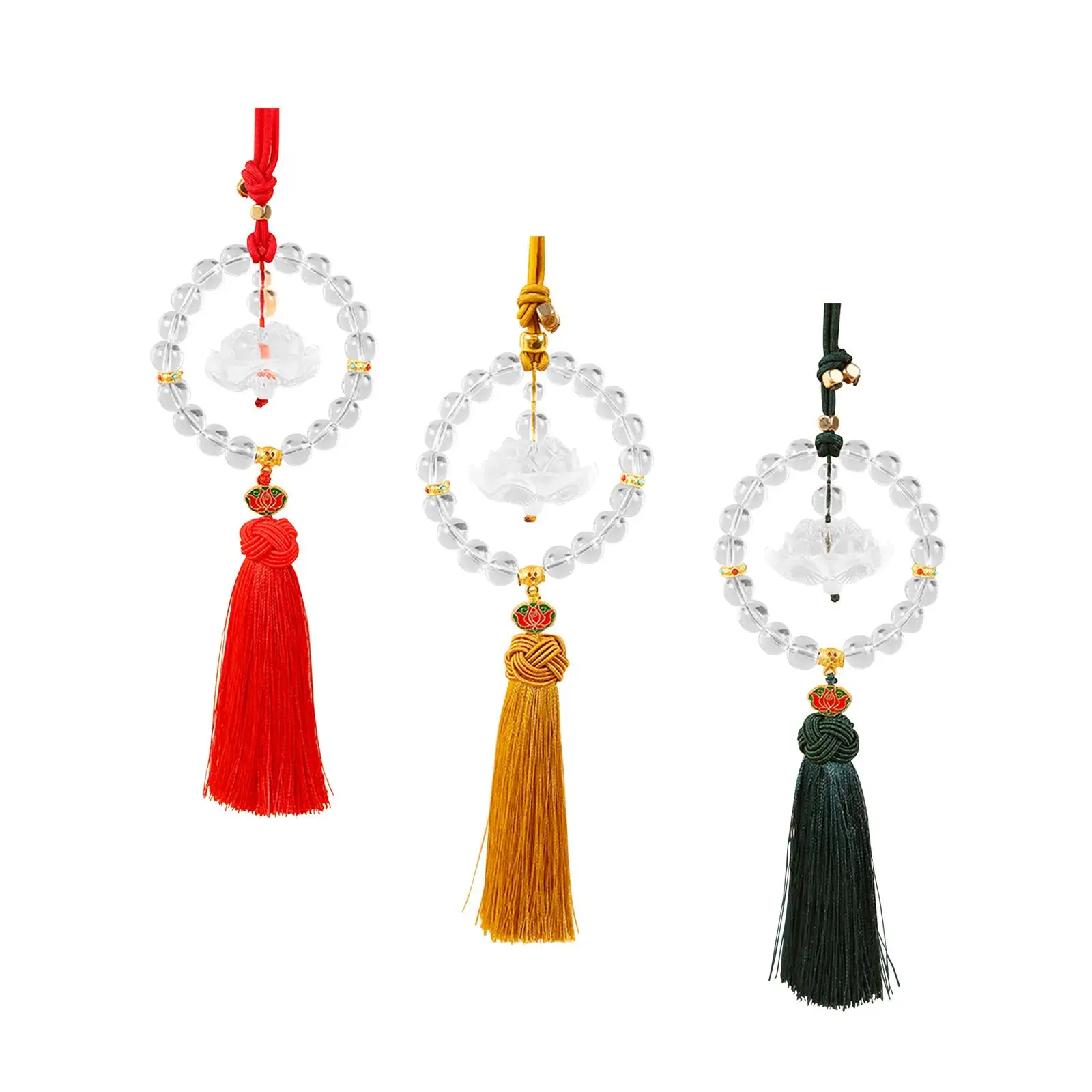 

Украшение для зеркала заднего вида, Стайлинг автомобиля, стекло на удачу с кисточкой, зеркало заднего вида