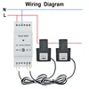 Tuya Smart Life WiFi Energy Meter Bidirectional 2 Channel Din Rail with 80A CT App Monitor Export and Import Power AC110V/240V 6