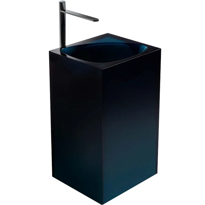 

Pedestal Basin Integrated Floor Type Wash Basin Crystal Toilet Art Villa Transparent Luminous Column Type Washbasin