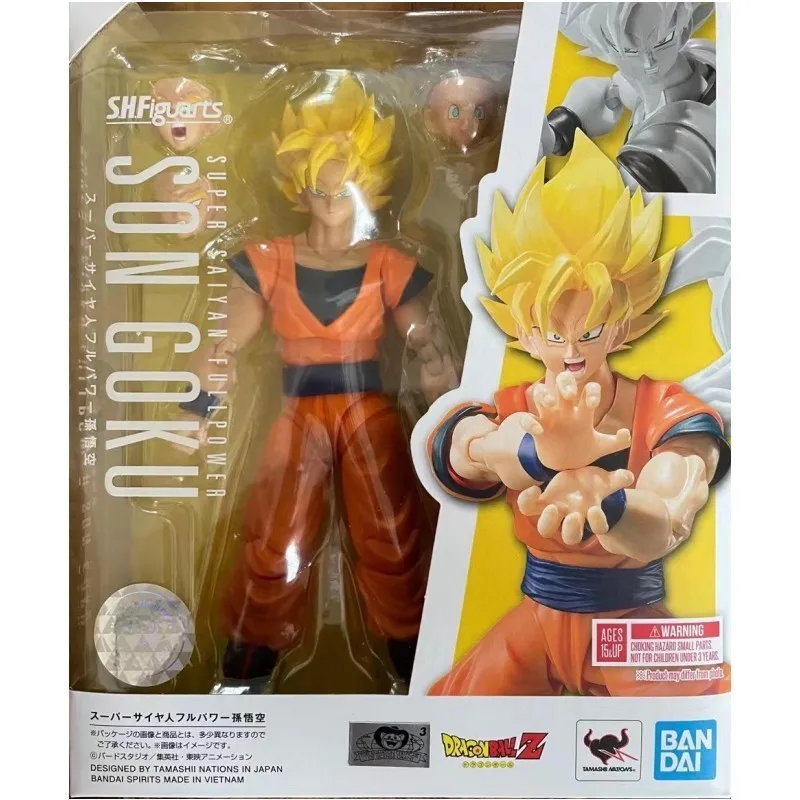 

14cm Original Bandai Shfiguarts Dragon Ball Z Full Power Son Goku Ssj2 Pvc Action Figures Movable Anime Figurine Model Toy Gift