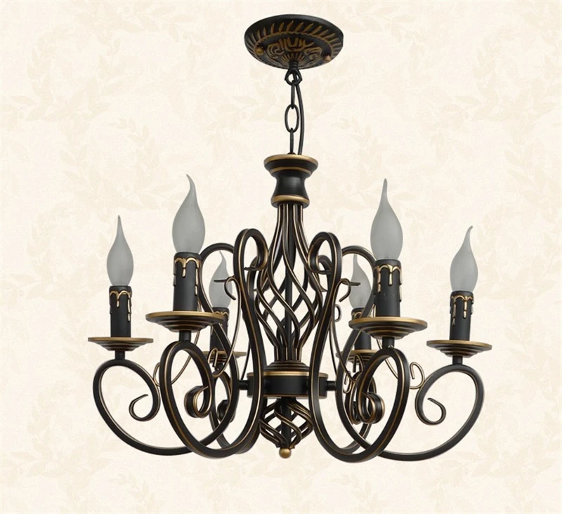 Vintage European 6/8-Light Candle Chandelier description 6