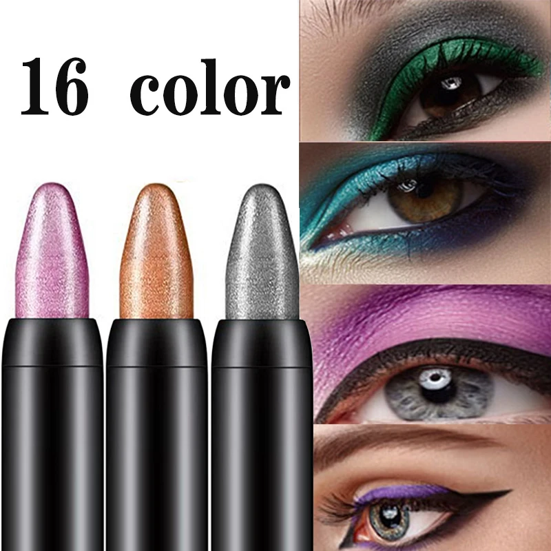 Eyeshadow pen 16 Color Highlighter Waterproof Glitter Matte Nude Makeup Pigment Cosmetics White Eyeliner
