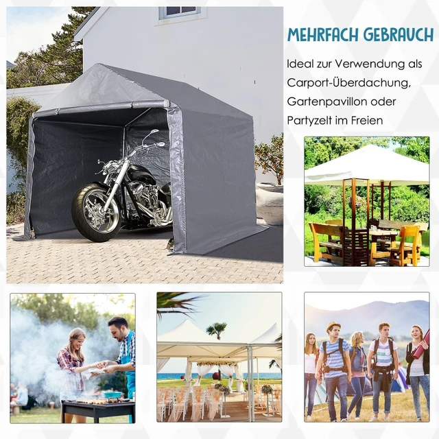 Fóliaház, Felszerelés Ház A Kertben, Fólia Garázs, Horganyzott Acél, Pe, Szürke 2 X M - Image 2