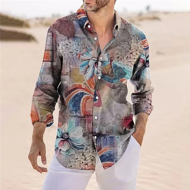 

Designer Luxury Men's Shirts Street Oversized Shirt Casual Style Printed Long Sleeve Tops Men Clothes Club Prom Party Cardigan