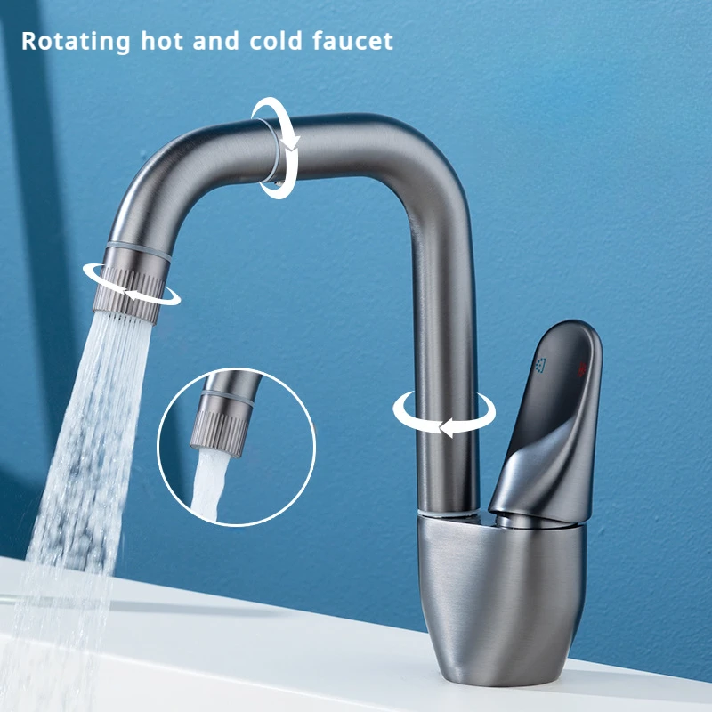 

Bathroom washbasin cold and hot rotating faucet
