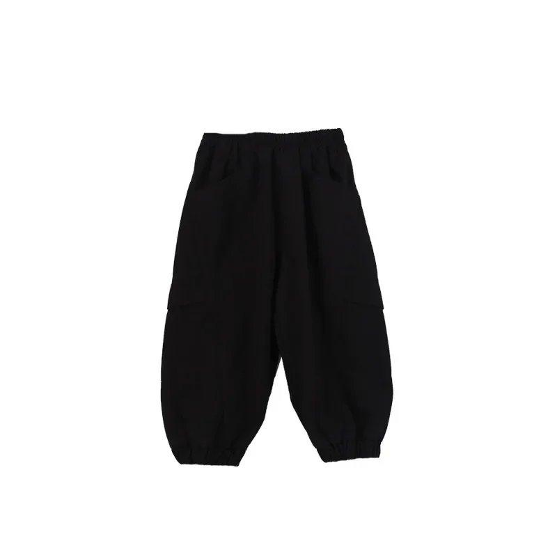 Spring Kids Pants Korean style handsome patchwork cargo pants Boys cotton loose trousers