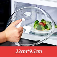Couvercle anti-éclaboussures pour micro-ondes, couvercle de cuisson pour four domestique, couvercle transparent pour assiette, poignée, accessoires de cuisine 2