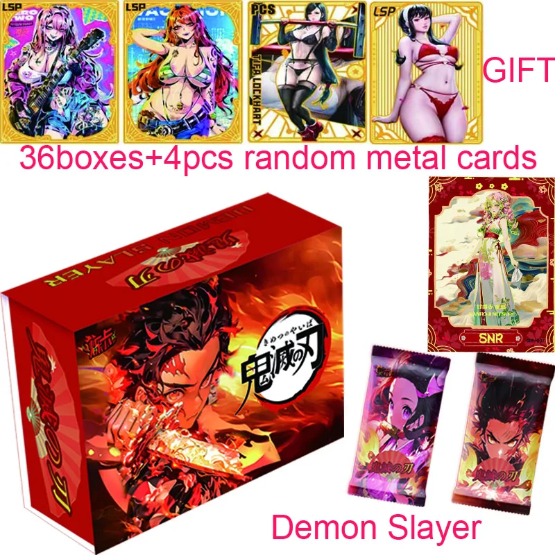 2024 Newest 36boxes Demon Slayer Collection Cards Shinobu Nezuko Tanjiro Mitsuri Booster Box TCG Hobby Gift