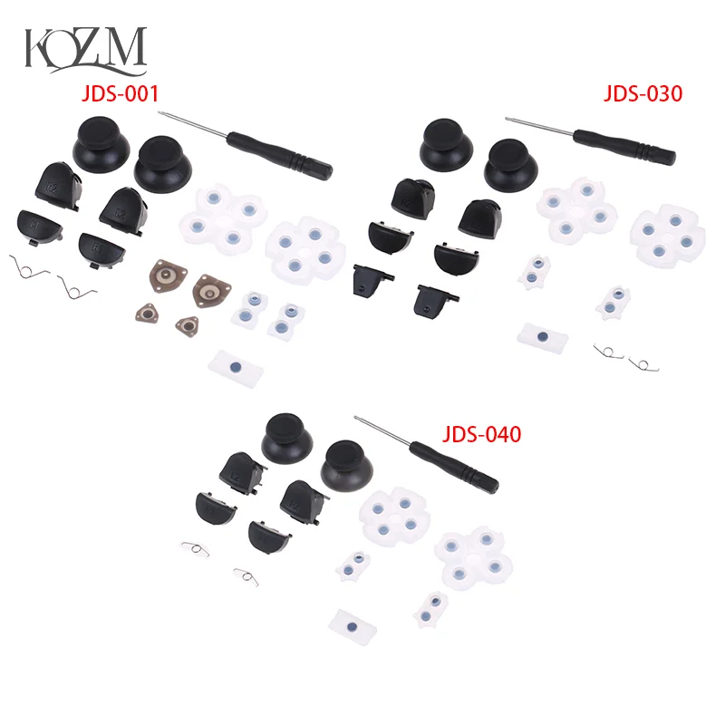 1Set PS4 Controller Part Trigger Buttons Analog Stick + Conductive Rubber Button