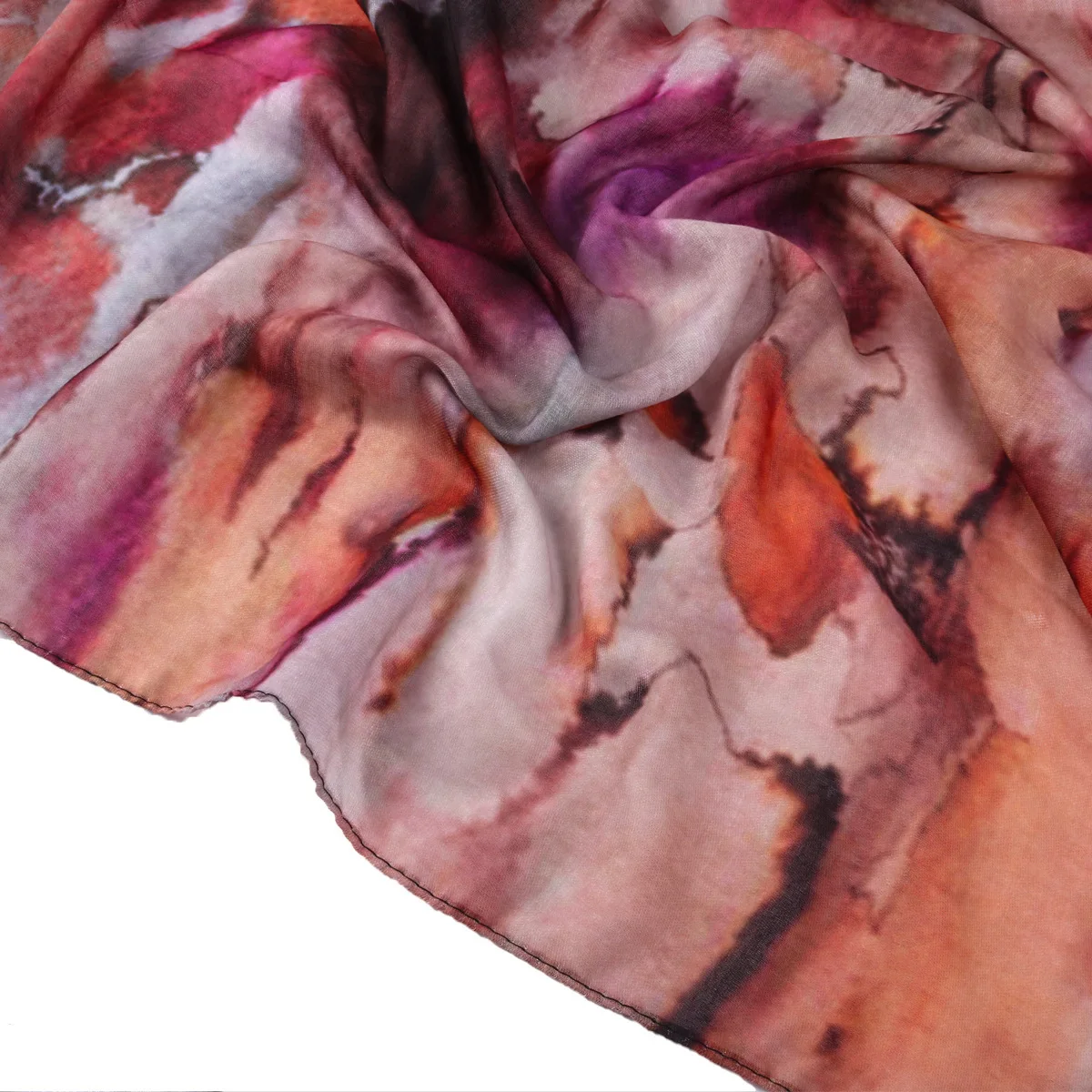 66colors Watercolour Marble Water Printed Hijab Muslim Women Shawl Tie Dye Ombre Modal Hijab Scarf for Women