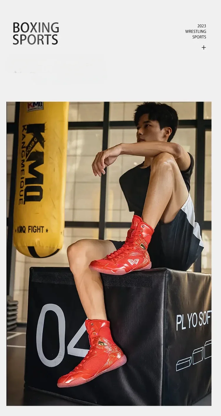 Description Picture 6 of itemNew Wrestling Shoes Men Women Boxing Sneakers Light Gym Footwears Comfortable Wrestling Sneakers Wrestling Boxing Shoes Men