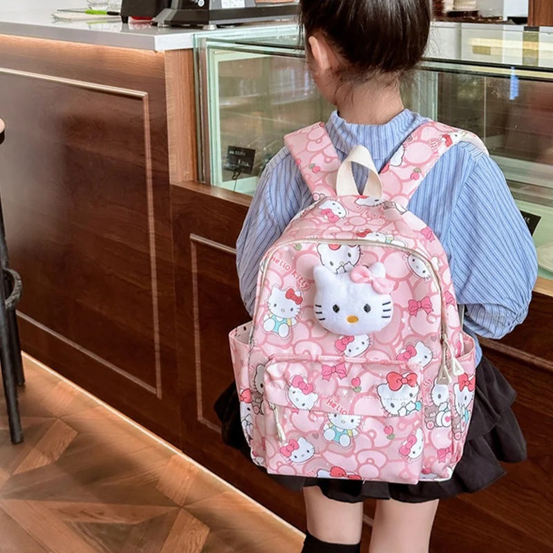 

Детский рюкзак Sanrio, модный и высококачественный рюкзак для девочек, легкий вместительный студенческий рюкзак, новинка 2024