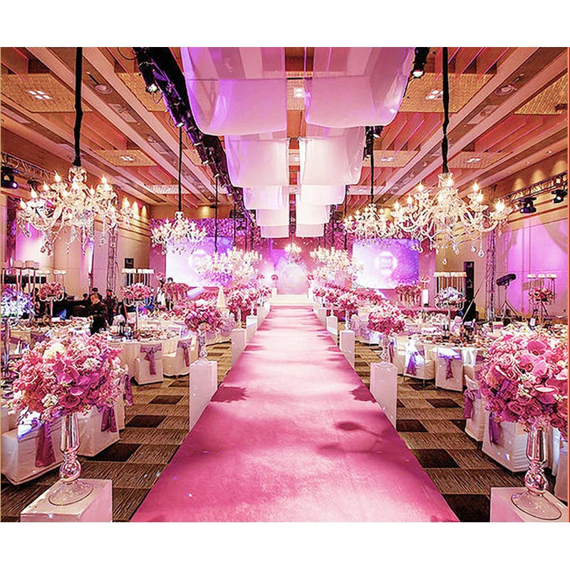 Pink Wedding Carpet, Party Hallway, Proposal Ceremony, Hotel Runway Luxury Carpet, Birthday Party Decoration