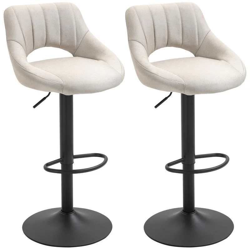 

Modern Bar Stools, Swivel Bar Height Barstools Chairs with Adjustable Height, Round Heavy Metal Base, and Footrest, Set of 2