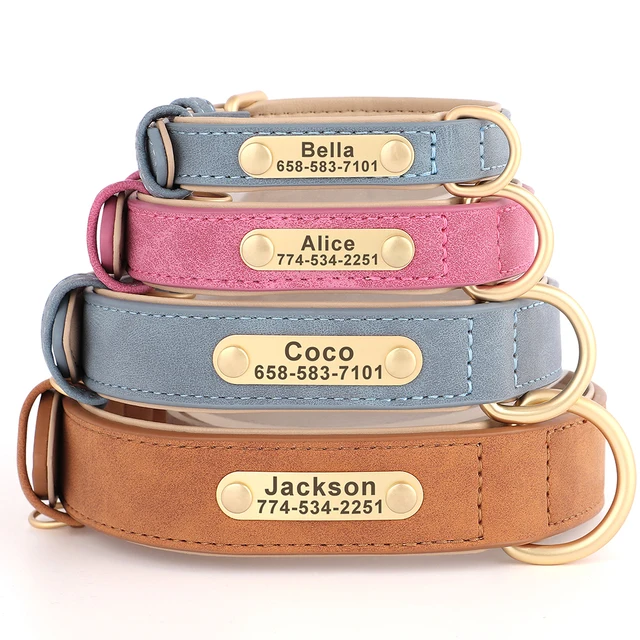 Personalized Dog Collar – Custom PU Leather with Free Engraved Nameplate for Small, Medium & Large Dogs 3