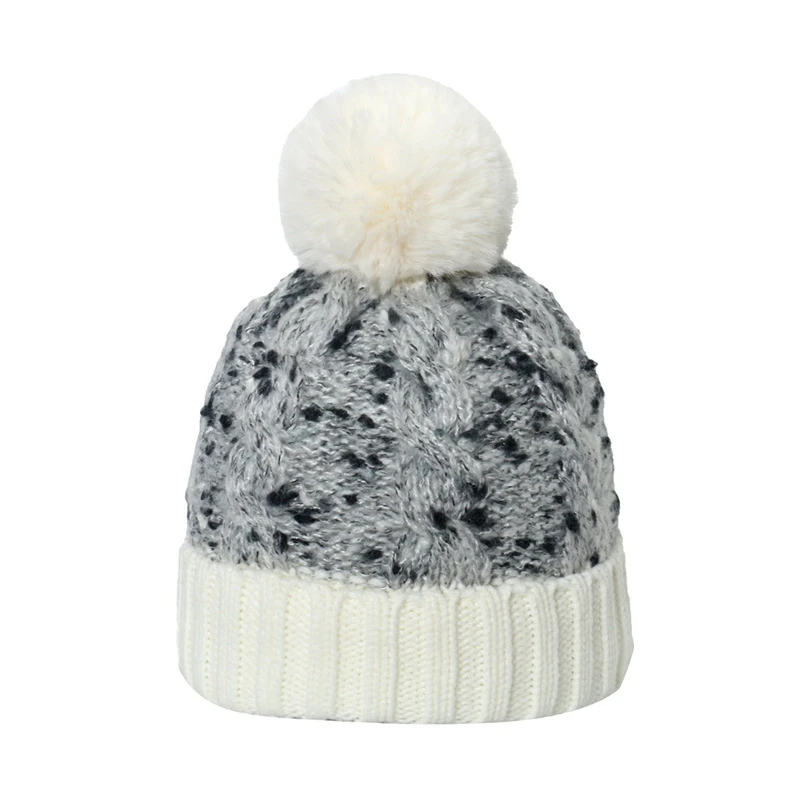 

Mohair Thickening Cold Protection Women Knitting Pompom Hat Autumn Winter Keep Warm Unisex Fur Ball Knitted Hat Beanie