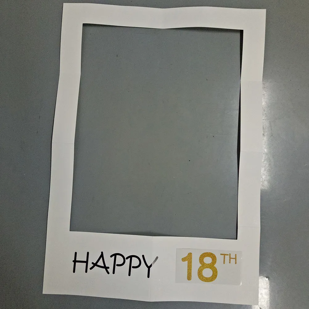 행복한 18번째 생일 종이 사진 프레임 컷아웃 프리미엄 DIY 사진 소품 생일 파티 가족 친구 사진 컷아웃