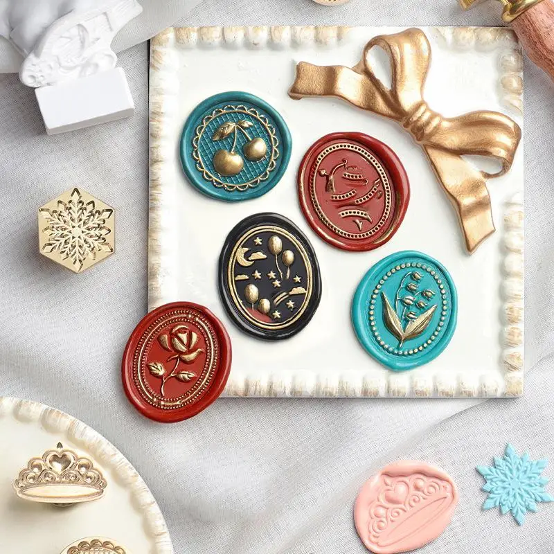 Description Picture 5 of itemZinc Alloy Embossed Fire-Painted Seal Sealing Wax Stamp Head Wax Seal Stamp For Envelopes Wedding Invitation Album Seal Stamp