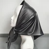 Womens Fashion Long Shawl Winter Warm Large Scarf Faux Leather Triangle Scarf Hijab Headscarf Covering Headwraps 1