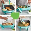 Nonstick Square Electric Skillet with Glass Lid, 12 Inches, Teal 3