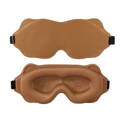 Premium 3D Contoured Sleep Mask - Ultra - Soft Light Blocking Eye Mask (Brown)