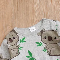 Spring And Autumn Boys And Girls' Cute Cartoon Kaola Full Print Cotton Comfortable Long Sleeve Baby Bodysuit 6