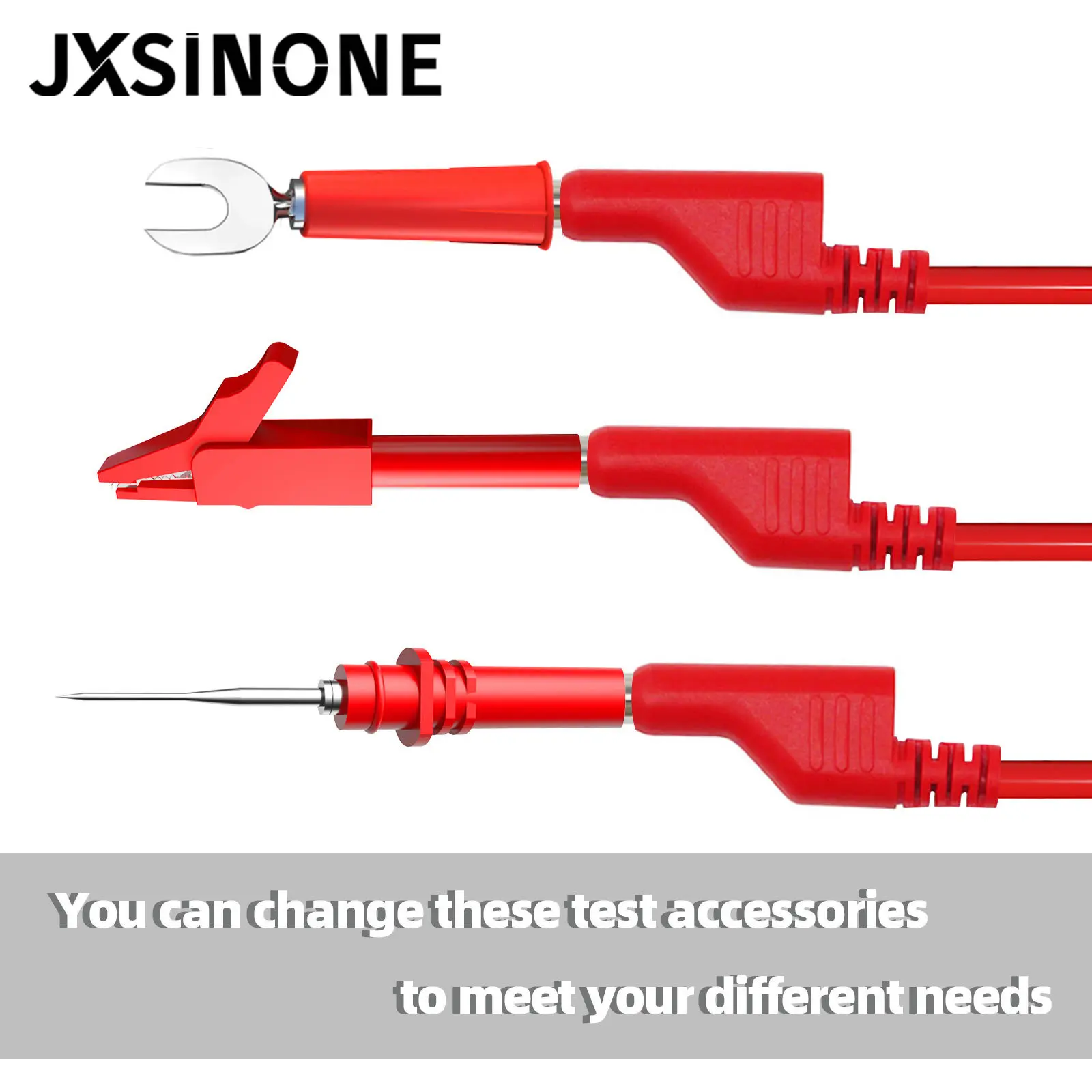 JXSINONE P1036 시리즈 4mm 바나나-바나나 플러그 테스트 리드 키트(악어 클립 U형 및 펑크 테스트 프로브 키트 포함 멀티미터용)