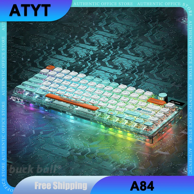 

Клавиатура игровая механическая, 3 режима, USB/2,4G/Bluetooth, 84 клавиши