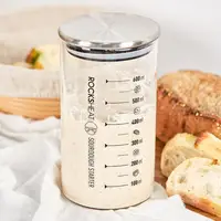Fermenter Sealed Yeast Culture Vessel Transparent Sourdough Fermentation Jar with Scale Airtight Lid Wide for Home for Easy 1