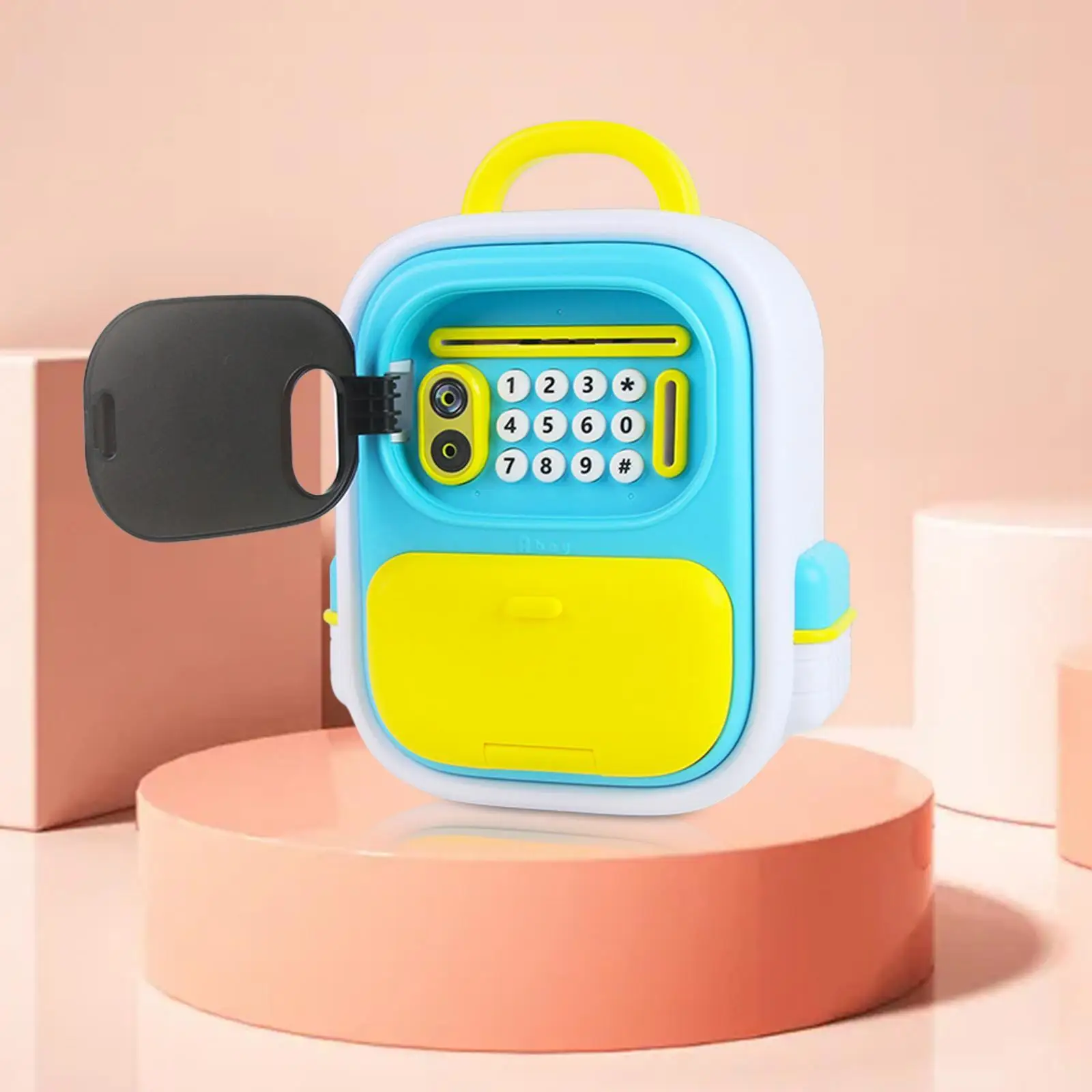 ATM Savings Bank Fingerprint and Password Money Saving Box for Kids Children