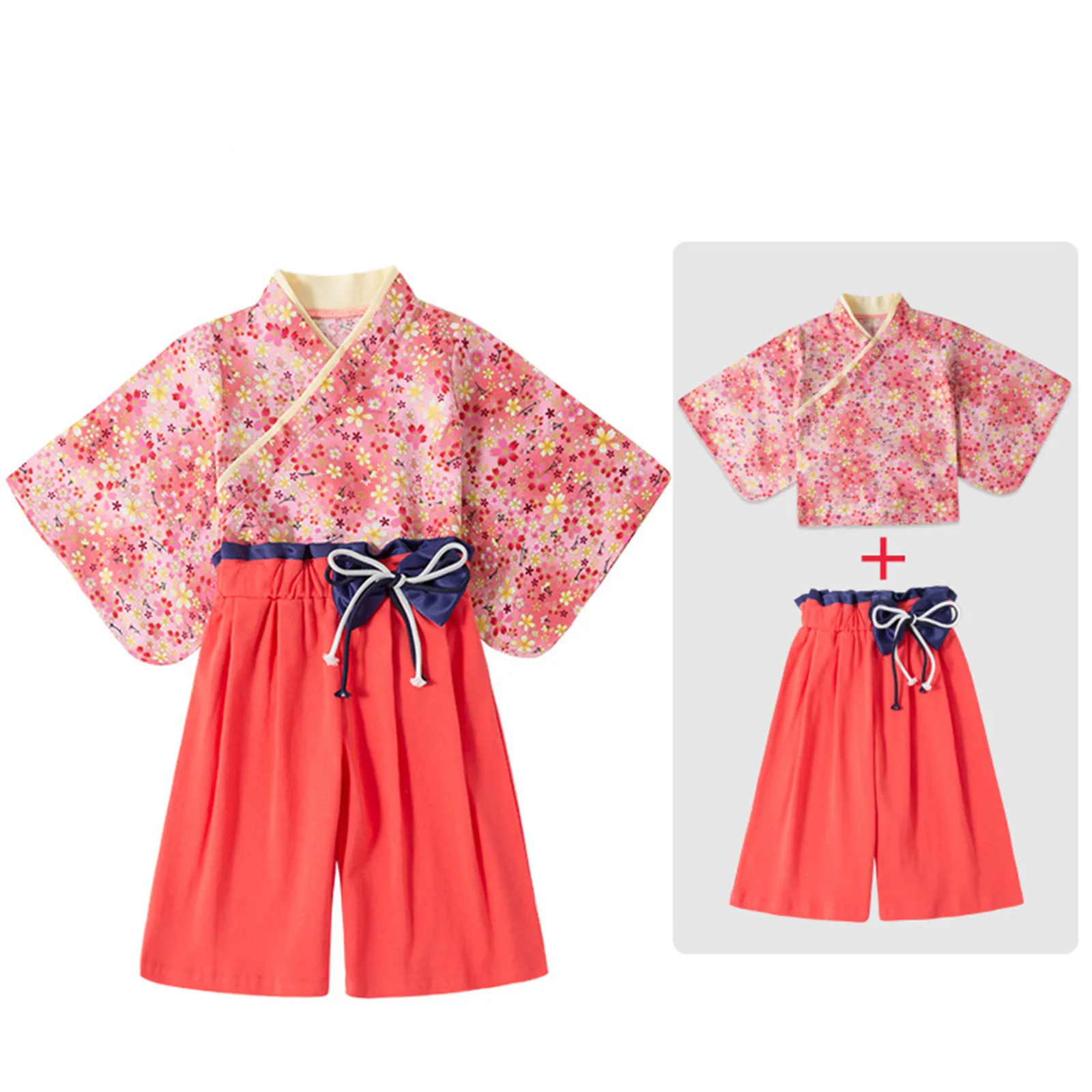 Kids Toddler Baby Girls Spring Summer Floral Cotton Print Short Sleeve Shorts Kimono Baby Christmas Clothes Cute Fashion Outfits