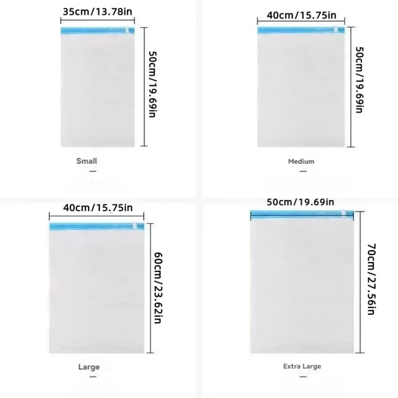 Portable and Efficient Air Vacuum Bag Set - 4pcs Compression Bags for Clothes and Travel Gear, Easy to Use, No Air Pump Required 3
