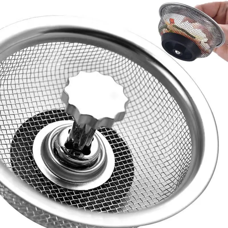 Colador Para Fregadero De Cocina - 2 Piezas, Acero Inoxidable, Diámetro 80 Mm, Con Junta De Goma