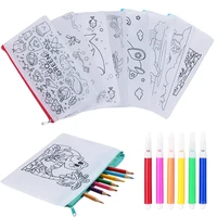 5/10pcs Non Woven Pen Bag Cartoon Pattern DIY Coloring Office Educational Supplies Student Stationery Storage Bag Reward TMZ 1
