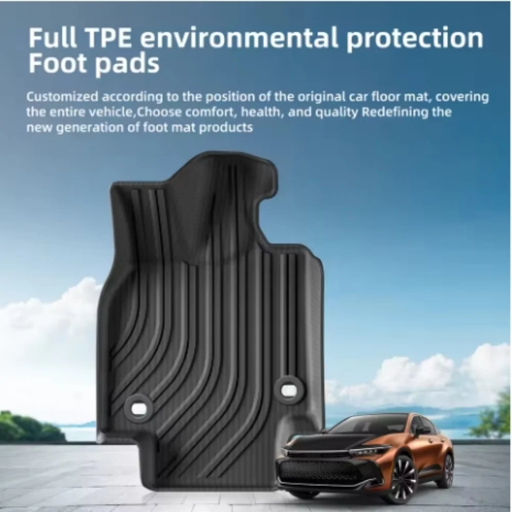 Toyota Crown 2023 2024 바닥 매트 및 카고 라이너, 전천후 보호 TPE 3D 1열 및 2열 액세서리(왼쪽 방향타)