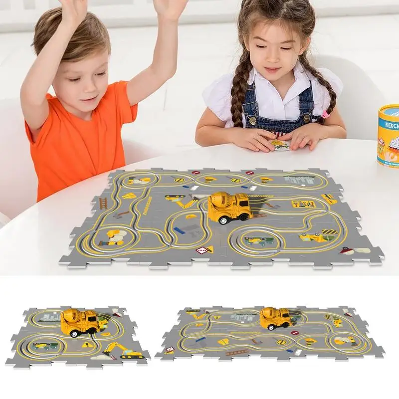 

DIY Assembly Electric Car Children Puzzle Electric Railroad Speeder Automatic Rail City Scene Construction Education Toy Gift