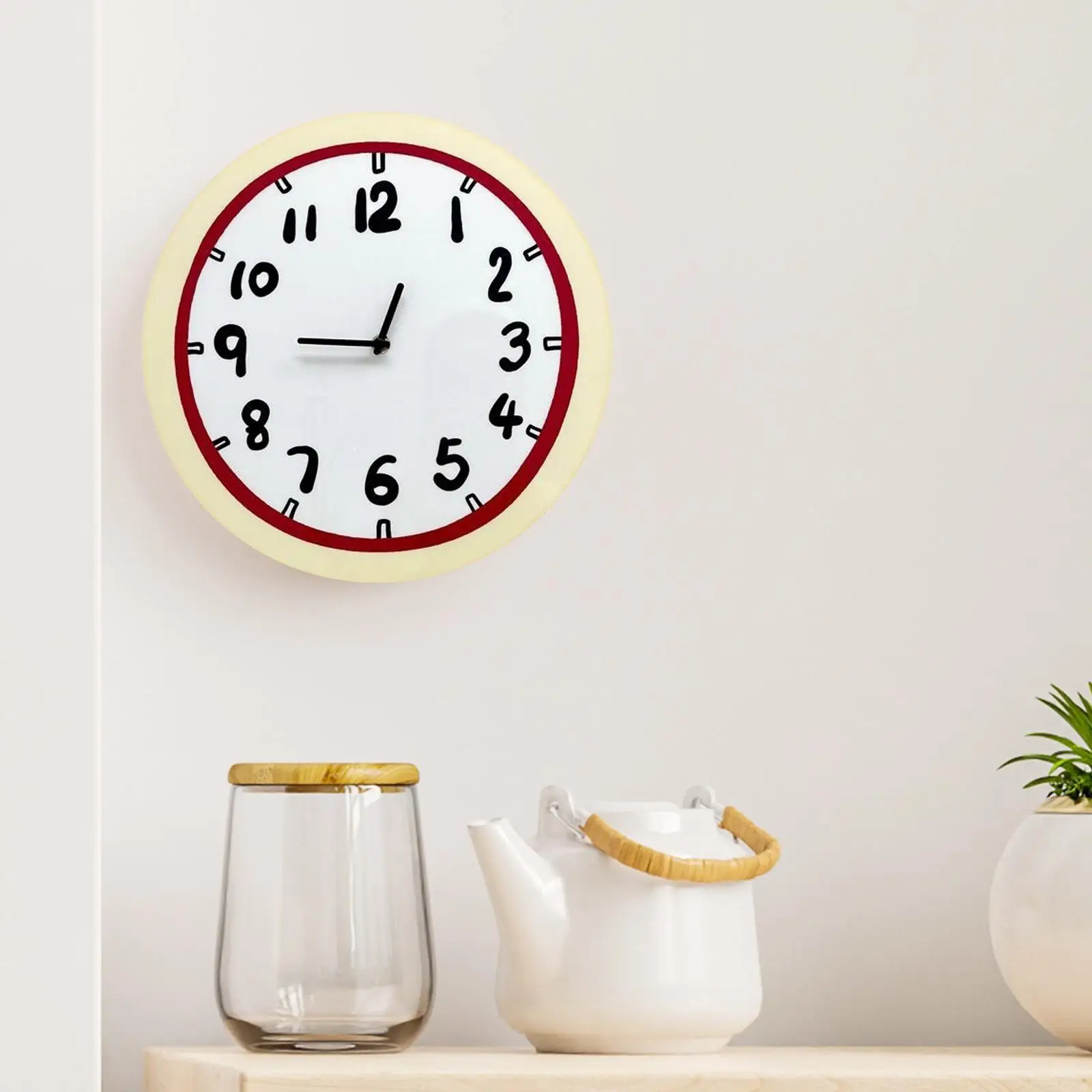 Wall Clock Quiet Movement Housewarming Modern Cute Decor Bedroom Silent Clock for Hotel Dining Room School Farmhouse Kitchen