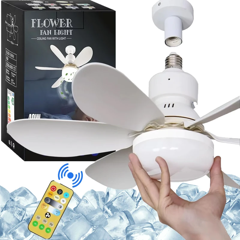 LED Ceiling Fan Light with Remote Control and Dimming Function, 40W, Perfect for Home and Living Spaces