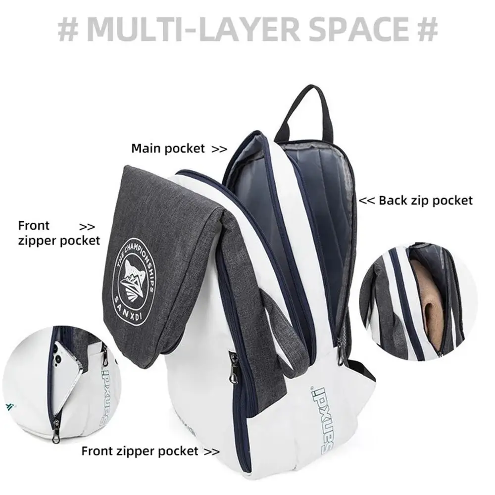Foldable Tennis Paddle Backpack Large Capacity Handbag Tennis Bag Handheld Expandable Badminton Racket Bag Racquetball 4