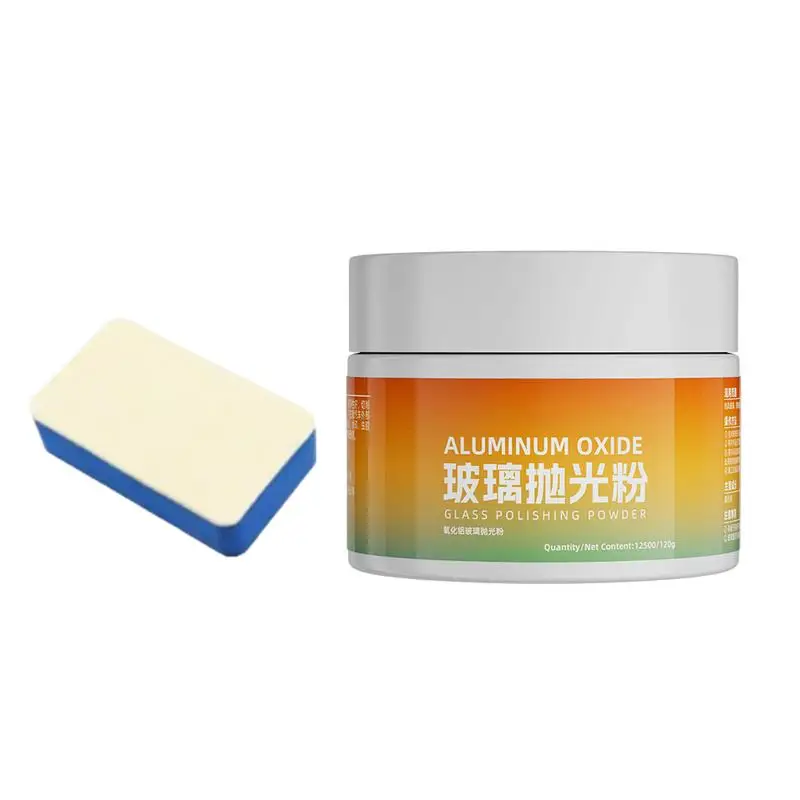 Glass Polish Scratch Remover Car Windshield Scratch Repair Powder With Sponge Outdoor Window Cleaner Auto Glass Cleaner