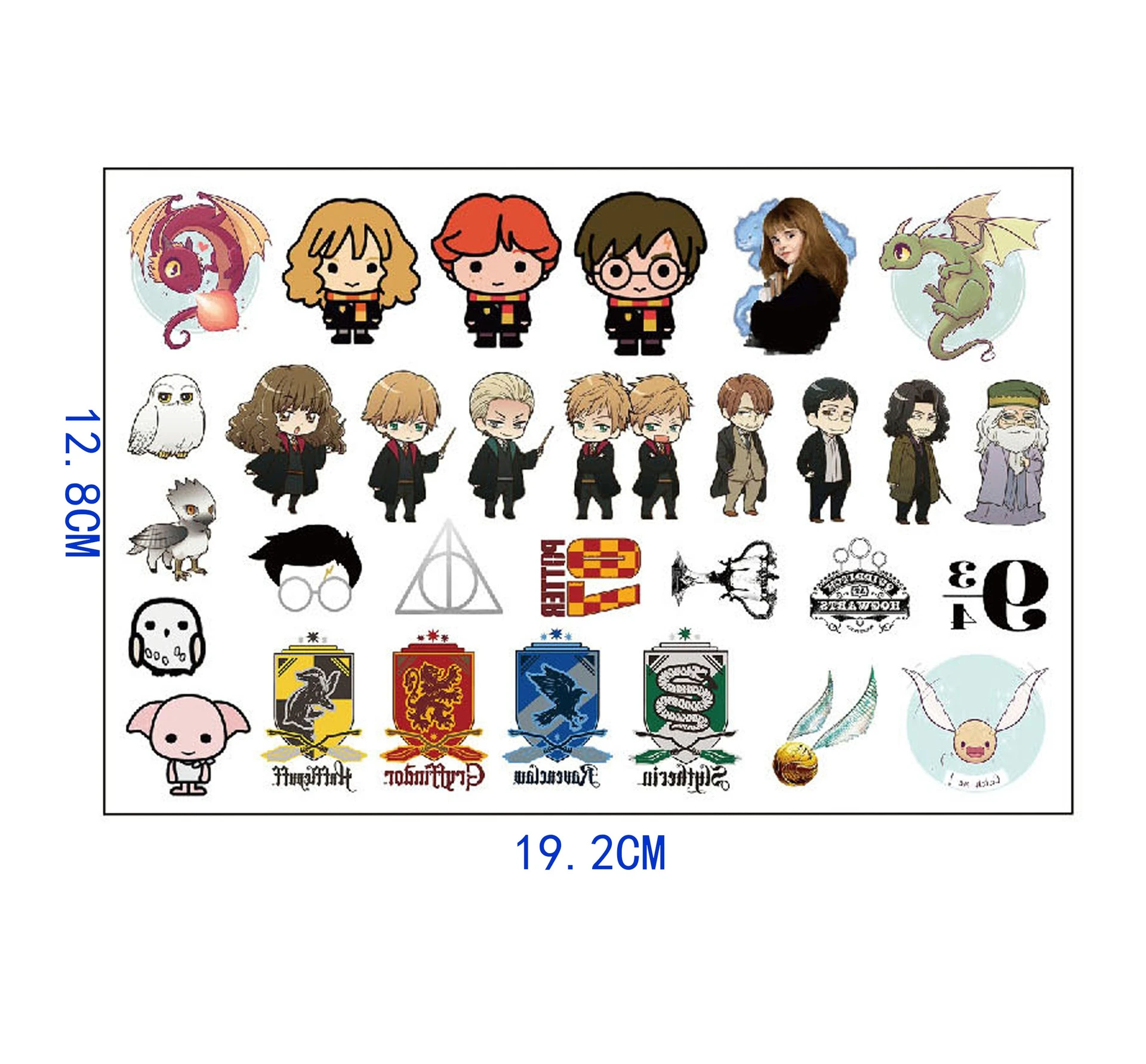 2024 New Cartoon Cute Harri Tattoo Stickers Potter series Vinyl Action  Figures Models for Children's Birthday Party Small Gift - AliExpress, image size:1920x1782