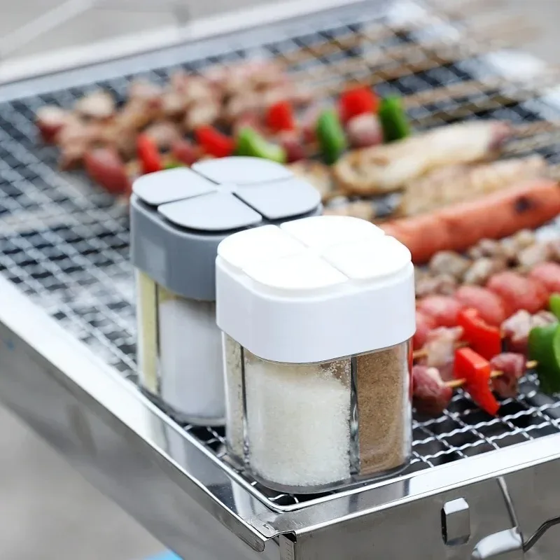 4 In 1 Camping Hiking Seasoning Jar Outdoor Cooking Grill BBQ Spice Dispenser camping cookware camping cookware set kitchen utensils