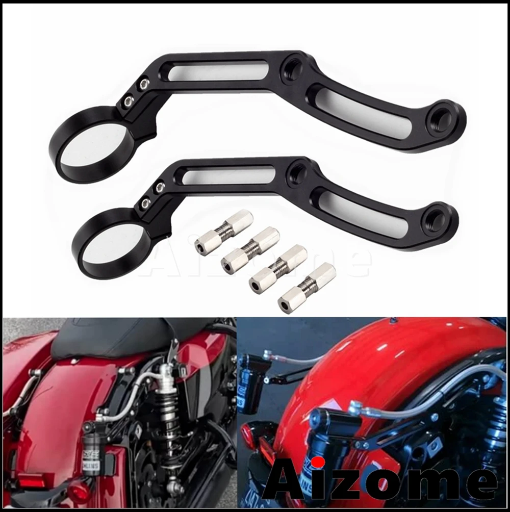 MotorcycleRearRemoteReservoirShocksMountBracketForHarleyTouringRoadKingElectra