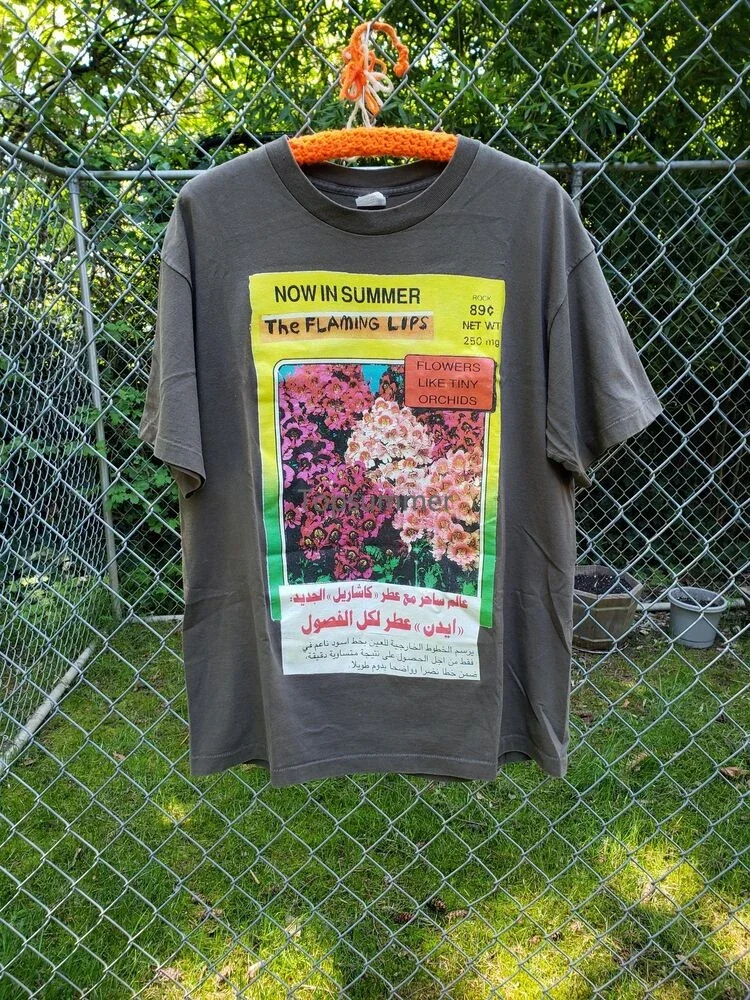 

Reprint The Flaming Lips Band Graphic Short Sleeve T Shirt Cotton 100% Nh1562