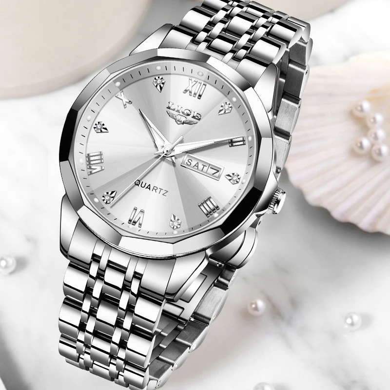 LIGE Top Fashion Women Watches Ladies Luxury Creative Steel Women Bracelet Watches Female Quartz Waterproof Watch Gift women watches,electronic watch