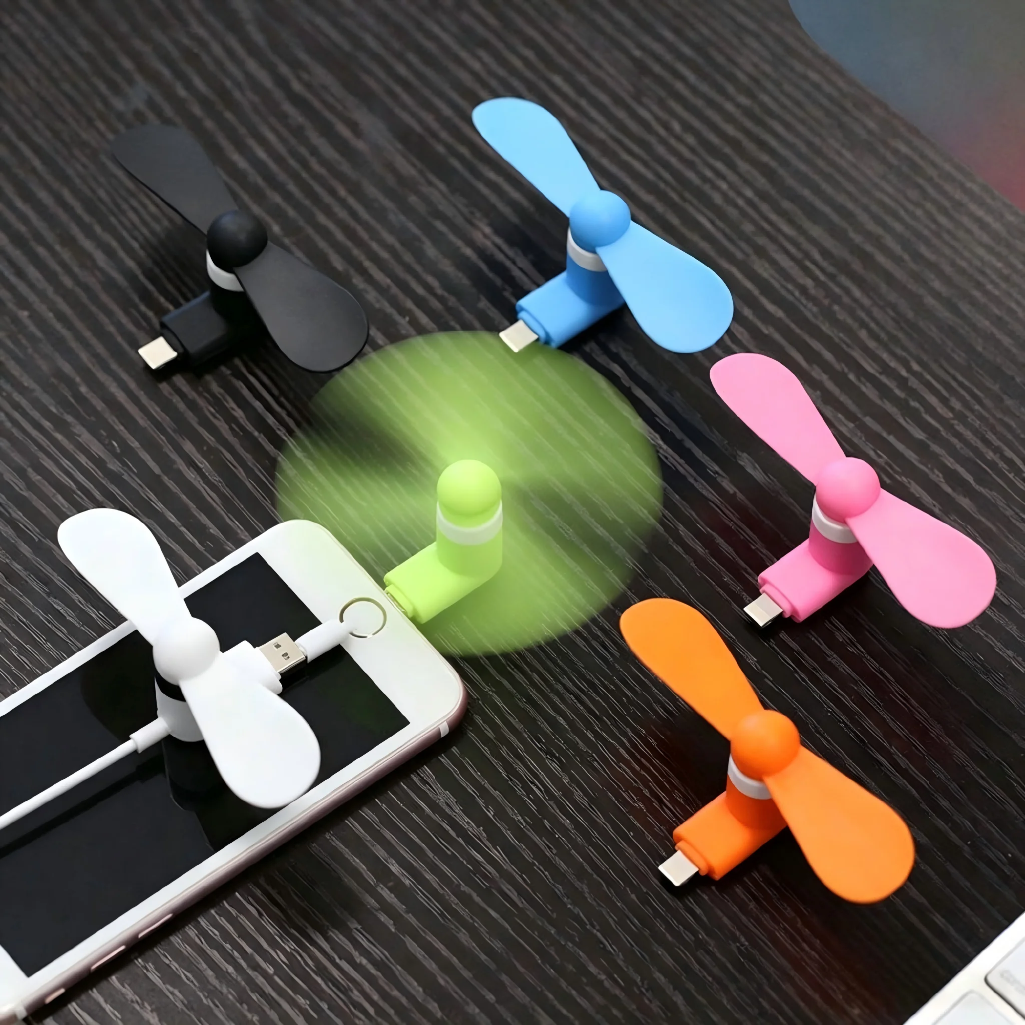 Colorful Mini Portable Phone Fan with Multiple Shades