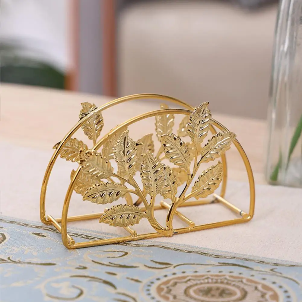 Art Modern Nordic Napkin Holder Golden Iron Tissue Boxes Desktop Serviette Paper Napkin Holder For Cafe Table Restaurant Decor 5