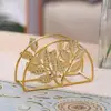 Art Modern Nordic Napkin Holder Golden Iron Tissue Boxes Desktop Serviette Paper Napkin Holder For Cafe Table Restaurant Decor 5