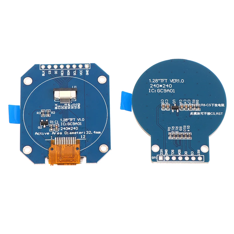 Display Tft Tzt Modulo Display Lcd Tft Da 1.28 Pollici Rotondo Rgb Gc9A01 Driver Interfaccia Spi A 4 Fili Pcb 240X240 Per Arduino