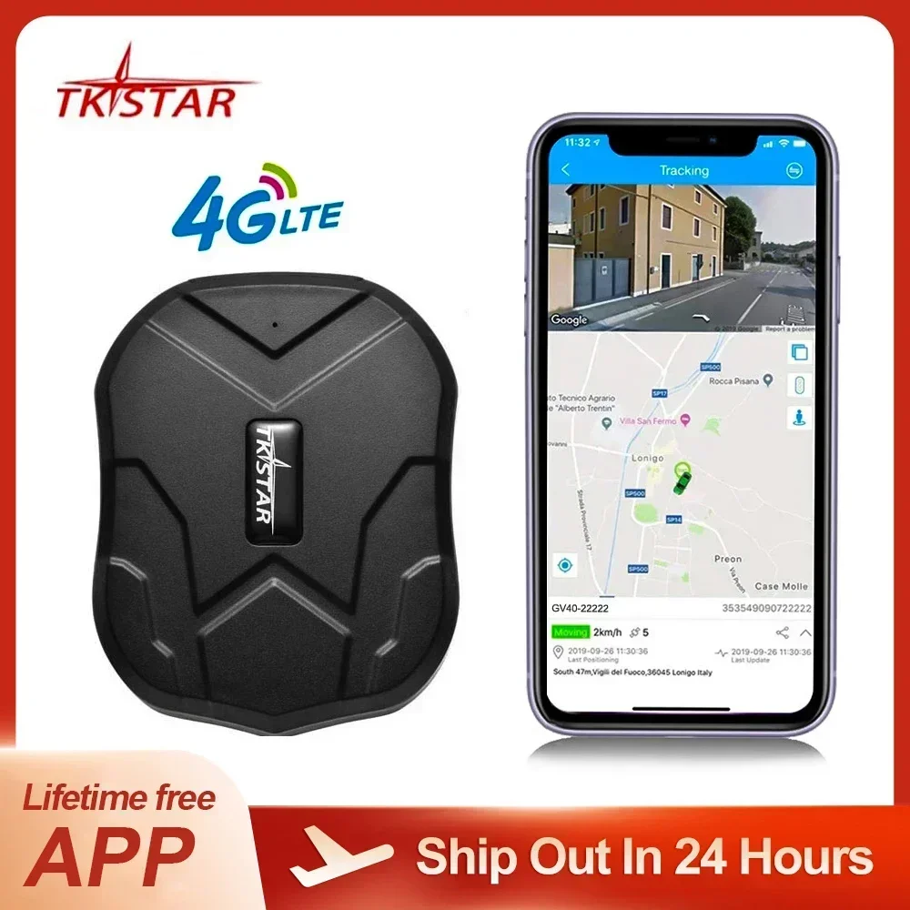 긴 대기 차량 추적 GPS 추적기, GPRS 포지셔닝 실시간 모니터, 마그네틱 프리 앱 웹, 4G TKSTAR TK905, 5000mah 